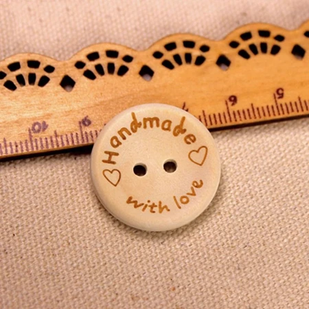 25mm Новые 50 шт./пакет 15/20/25 мм 2 отверстия сливы Круглый Форма письмо натуральный Цвет декоративные пуговицы для шитья деревянный Скрапбукинг кнопки - Цвет: 25mm