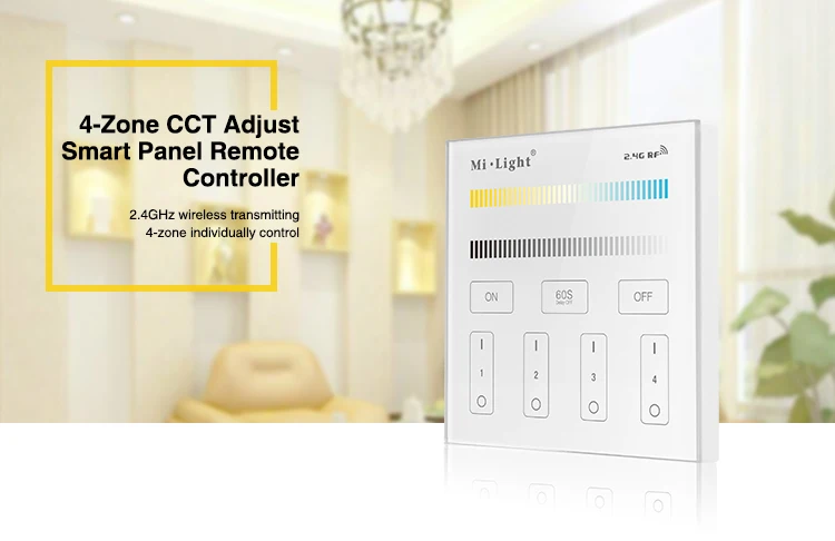 MiLight FUT035 2.4G 4-ZONES CW&ampWW LED Controller With T2 CCT Adjust Panel Remote Controllerr brightness dimmer for lights | Лампы и
