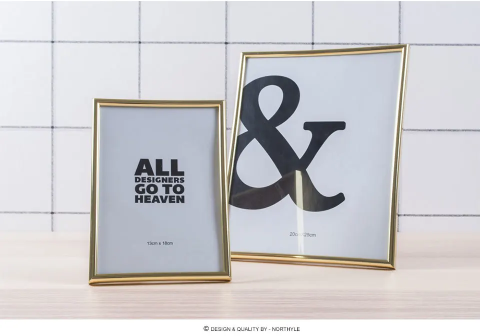Gold theme simple photo frame plastic frame for 5x7in and 8x10in picture gold picture frame home decoration christmas gift