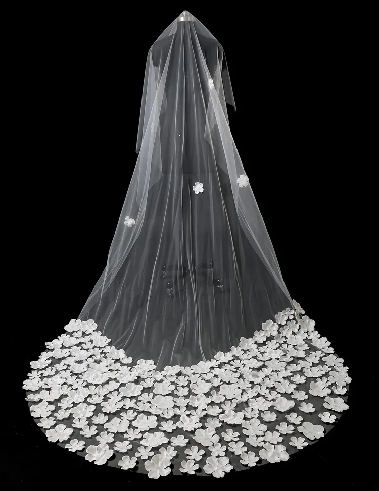 Alilove свадебное платье невесты вуаль лепестки с цветочным принтом со шлейфом