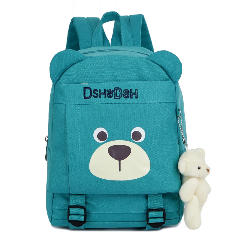 Дропшиппинг школьная сумка высокое качество холст дети рюкзак Cute Bear малышей Дети