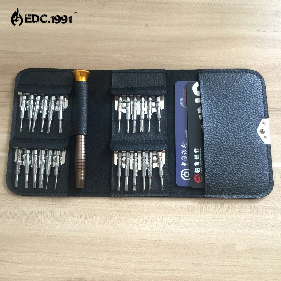 

Outdoor camping 25 in1 Portable Multifunction Mini Precision Screwdriver Wallet Repair Tool Set EDC Tools Free shipping!