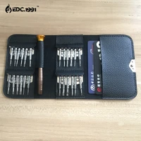 outdoor camping 25 in1 portable multifunction mini precision screwdriver wallet repair tool set edc tools free shipping