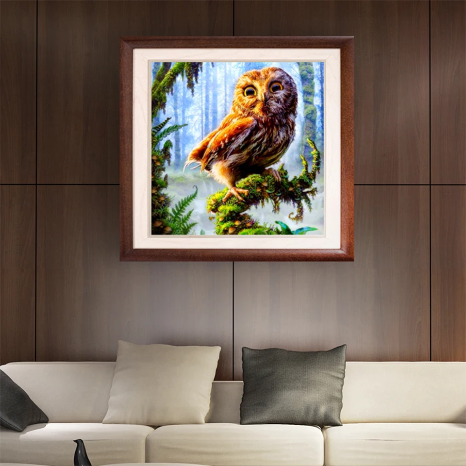 2018 DIY 5D Diamond Painting Cross Stitch Kits Round Embroidery Animal Owl Mosaic Home Decor | Дом и сад