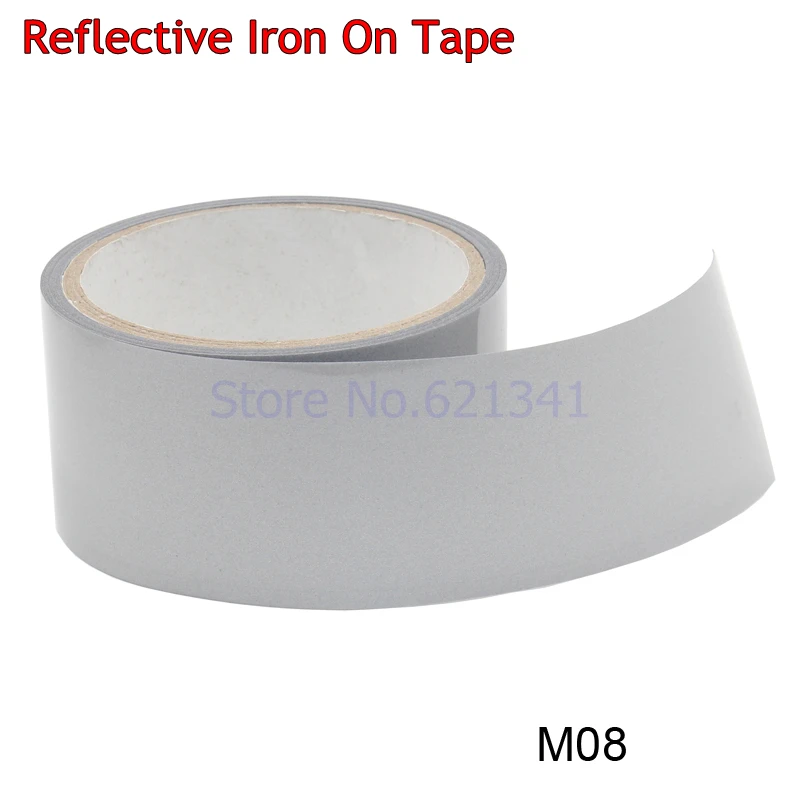 M08 высокая видимость безопасная Серебряная светоотражающая лента DIY Железная на