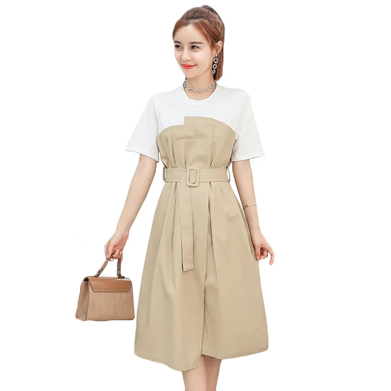 2018 летнее модное платье из двух частей женское темпераментное винтажное