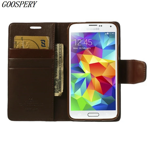 Для Samsung Galaxy S5 чехол Mercury Goospery Соната Дневник Бумажник кожаный флип для G900 i9600|cover for