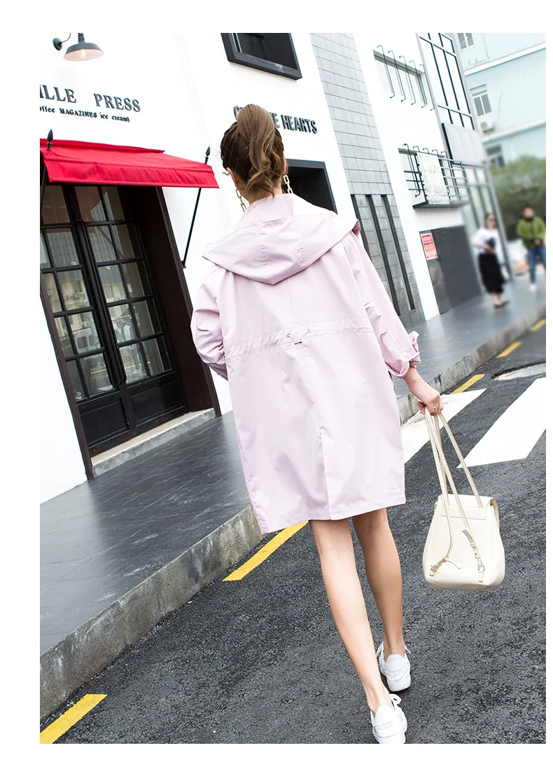 Весенний женский плащ 2018 Осенние повседневные свободные ветровки женские