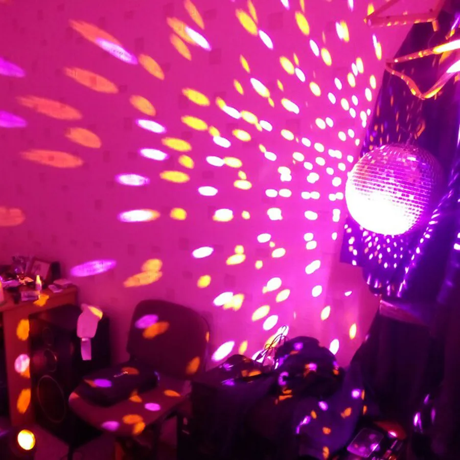Вращающийся стеклянный диско шар BEIAIDI D20CM 25CM с мотором EU/US вилка 10W RGB луч Pinspot лампа