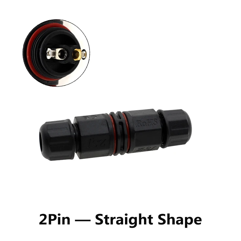 2 Pin Straight Shape IP67 водонепроницаемый разъем 2 Pin 3 Pin электрический терминал адаптер провода разъем прямой/T Форма для наружного светодиодный светильник - Цвет: 2 Pin Straight Shape