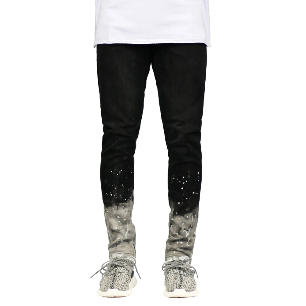 

2018 New Men's Skinny Stretch Paint Leg Side Ankle Zipper Pencil Jeans H0280