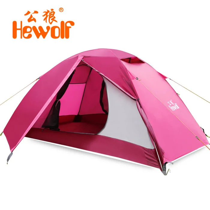 

Hewolf 1-2 person waterproof camping tent 4 seasons Hiking Beach tent Double layer Aluminum pole Tents for outdoor