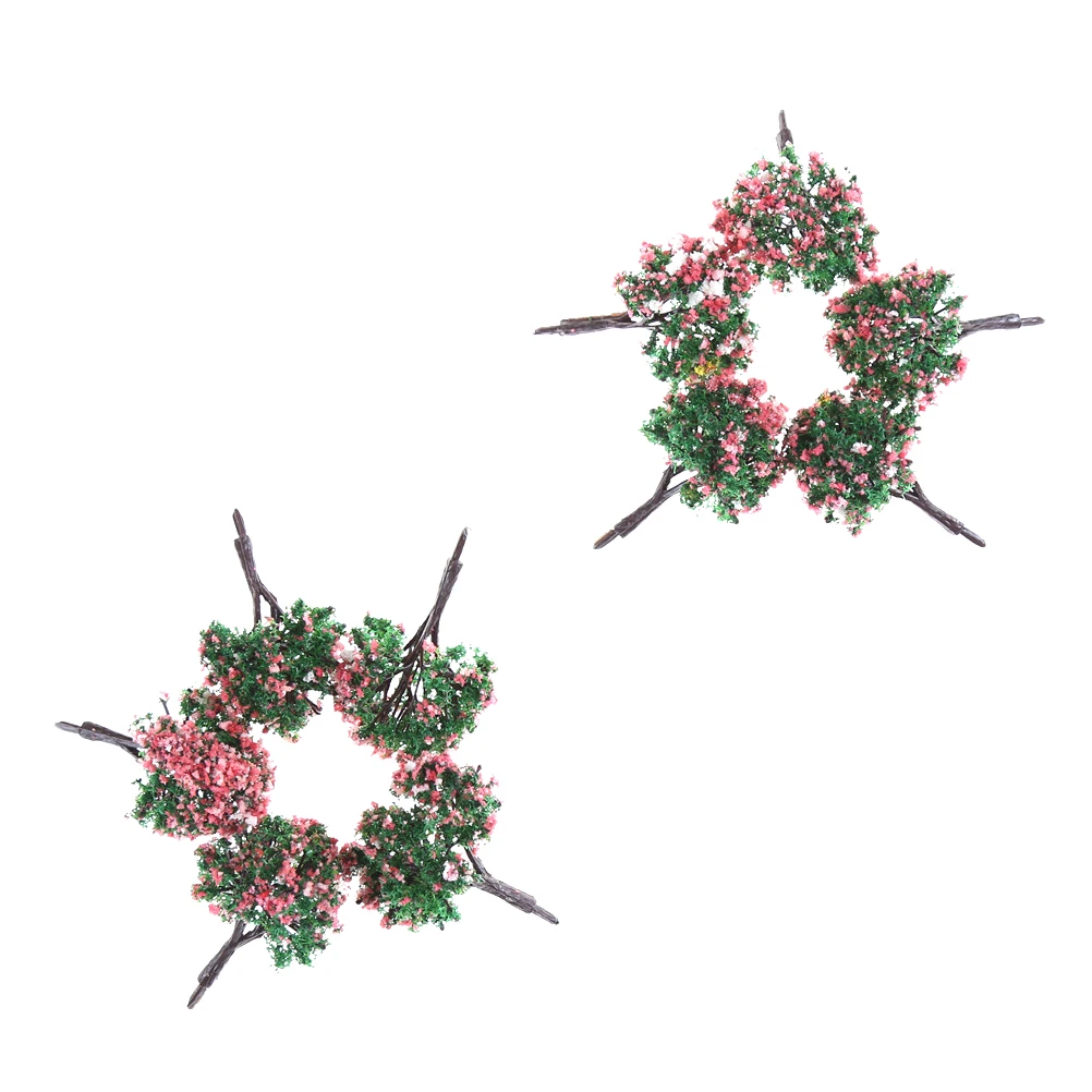 10 шт. зеленый + розовый цвет модель с цветами поездом деревьями шариками пейзажем