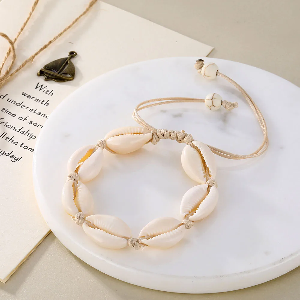 Женский браслет ручной работы FAMSHIN ювелирные изделия из раковин Каури Изящный