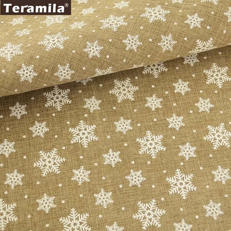 Teramila имитация льняной ткани 50 см x 150 см/шт. Рождественский принт Снежинка Дизайн