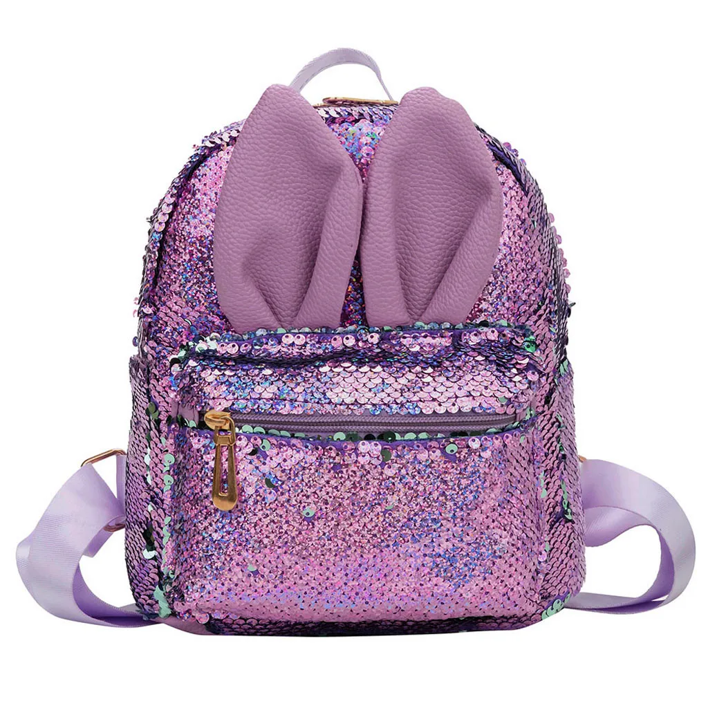 Purple Рюкзак с блестками, милая сумка на плечо для женщин и девушек, дорожная сумка, блестящий мини-рюкзак, Mochila Feminina Escolar#3 - Цвет: Purple