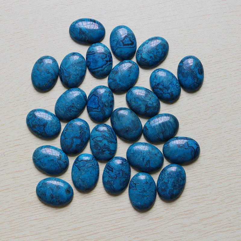 

Wholesale 10pcs/lot Blue agat e Stone Oval Cabochon CAB No Hole onyx beads 22*30mm for Jewelry Making pendants gift free shiping