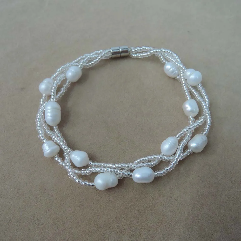 100% натуральный браслет из пресноводного жемчуга с магнитным замком|pearl bracelet|bracelet