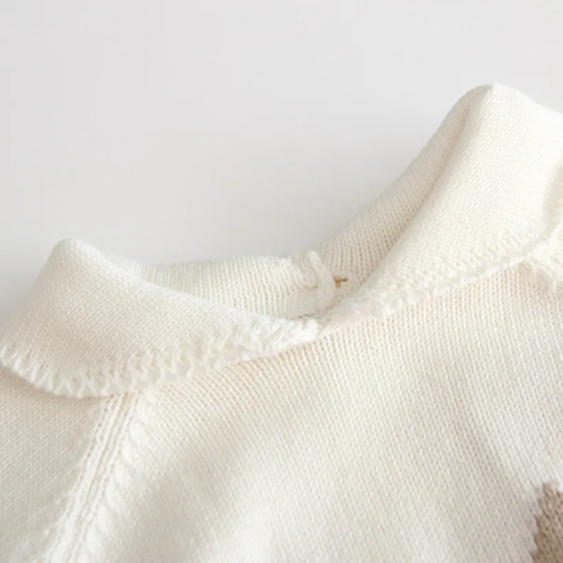 Детский Хлопковый вязаный комбинезон с длинными рукавами Одежда для