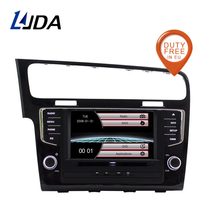 LJDA One Din 7 Inch Car DVD Player For VW Golf 2013-2017 Bluetooth Radio FM GPS Navigation 1080P Map Multimedia Canbus RDS USB | Автомобили