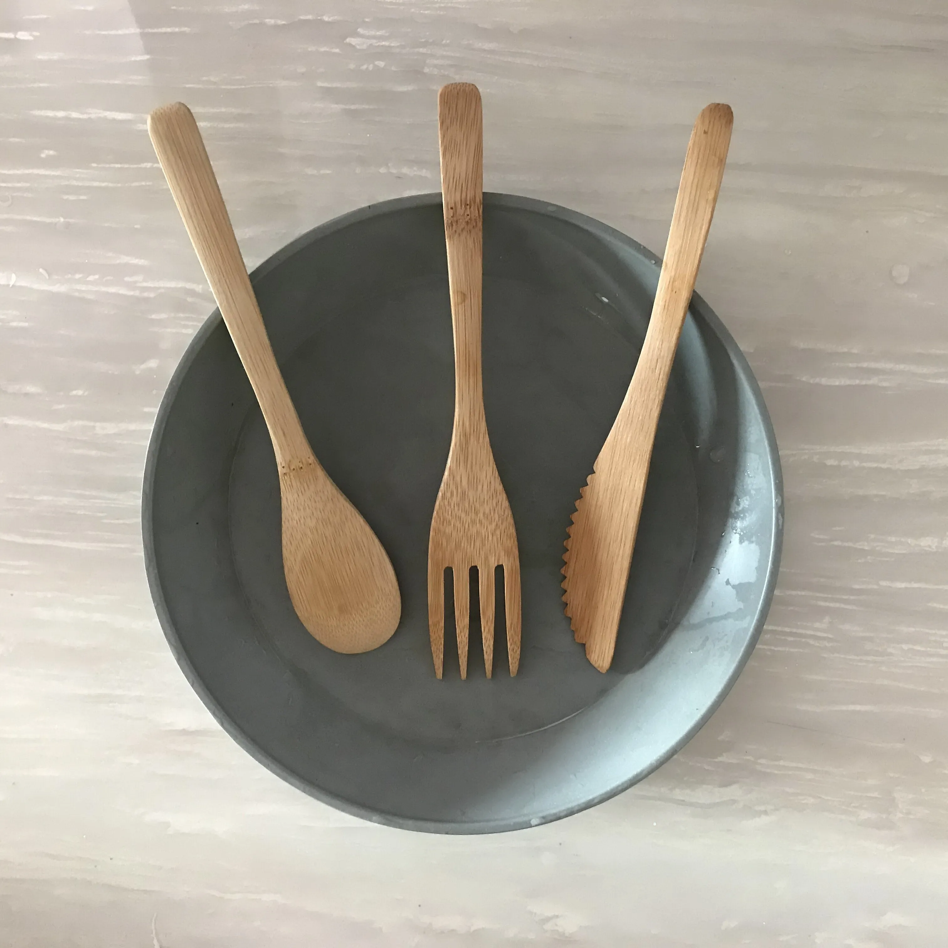 16 см бамбуковый нож вилка Набор бамбуковых столовых приборов Ложка Вилка резак