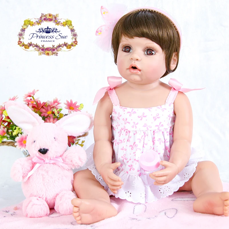 Boneca реборн силиконовая completa 22 дюймов Высокое качество полное тело виниловых reborn