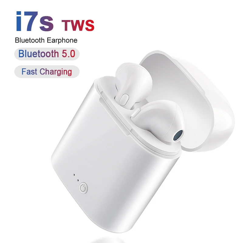 I7S TWS беспроводные Bluetooth наушники стерео гарнитура с мини зарядным устройством