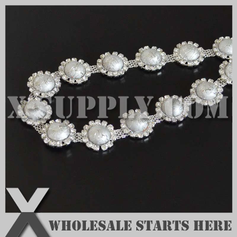 Круглая цепочка Стразы с жемчугом 21 мм для украшения ювелирных изделий жемчужные