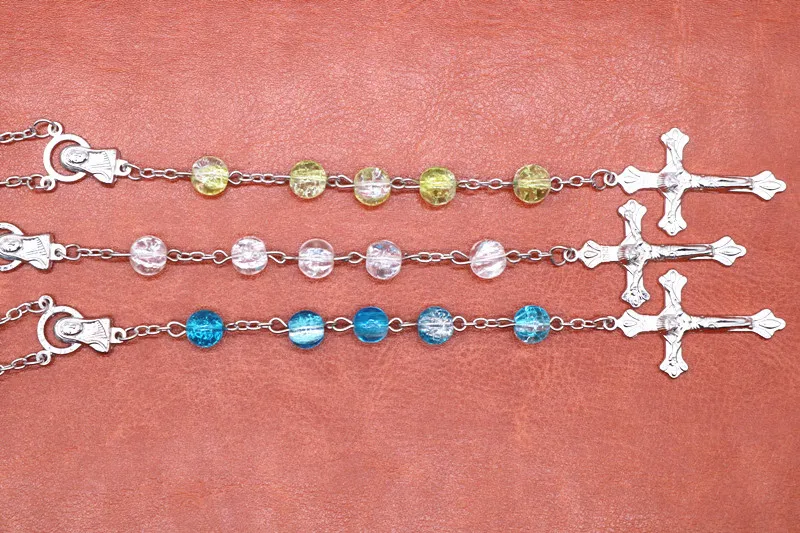 Горячая 8 мм битое стекло из бисера Цепочки и ожерелья узор made девушка Jewelry