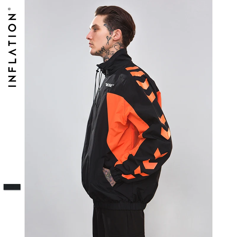 Инфляция лоскутное ветровка стенд куртка сращены на молнии модный спортивный