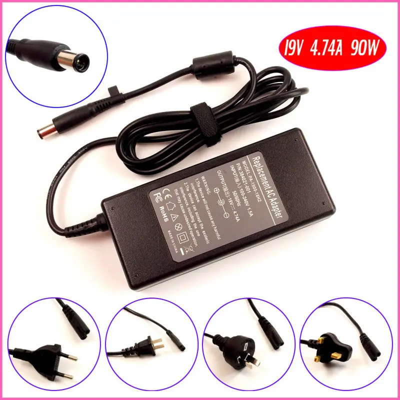 

19V 4.74A 90W зарядное устройство для ноутбука HP/Compaq 608425-002 608425-003 608425-001 608428-001 608428-004 608428-003