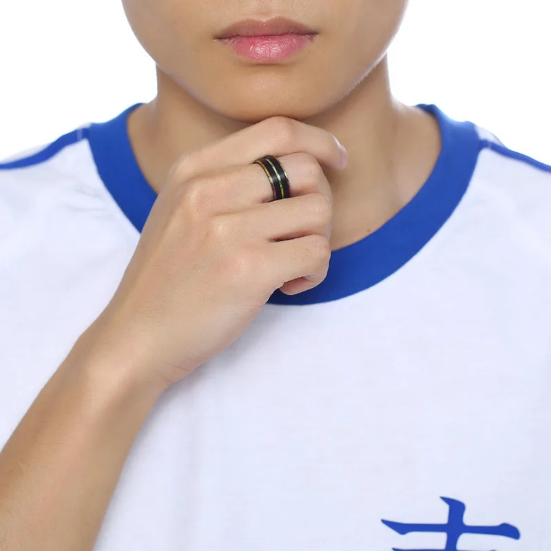 Vnox крутые тонкие свадебные кольца с радужной линией для мужчин 8 мм черные из