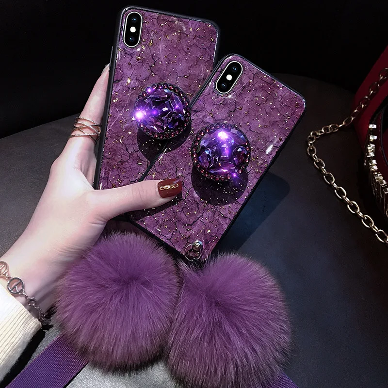 Роскошные Алмазные мраморные блестящие чехлы для телефонов iPhone X XR XS MAX 7 8 6s Plus