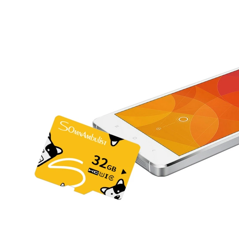 Cartoon Micro SD карта памяти 16 ГБ 32 64 Гб 128 MicroSD Max 15 МБ/с./с высокая скорость Uitra C10 желтая TF