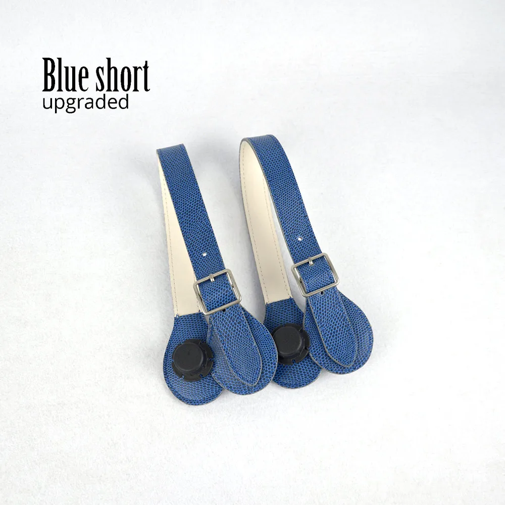Blue short TANQU новая длинная короткая искусственная ящерица Паттен плоские ручки для Obag Регулируемая кожаная ручка с застежкой-капелькой для O сумка - Цвет: Blue short