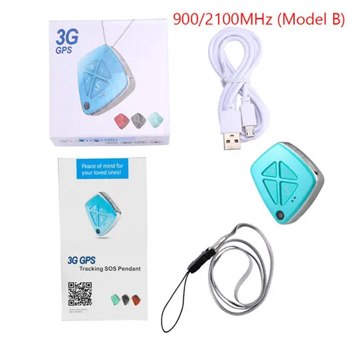 3G 4G GPS Tracker Mini Necklace SOS Phone Call Communication Fall Sensor Camera Taking Photo FREE Tracking APP Personal Locator - Цвет: green B