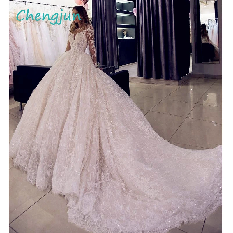 

Кружевное бальное платье с длинным рукавом Chengjun