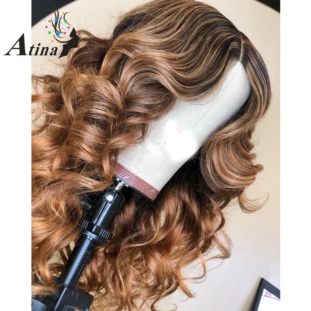 Цветной парик Волнистые 1B27 медовый блонд Омбре бразильские волосы Remy 130%