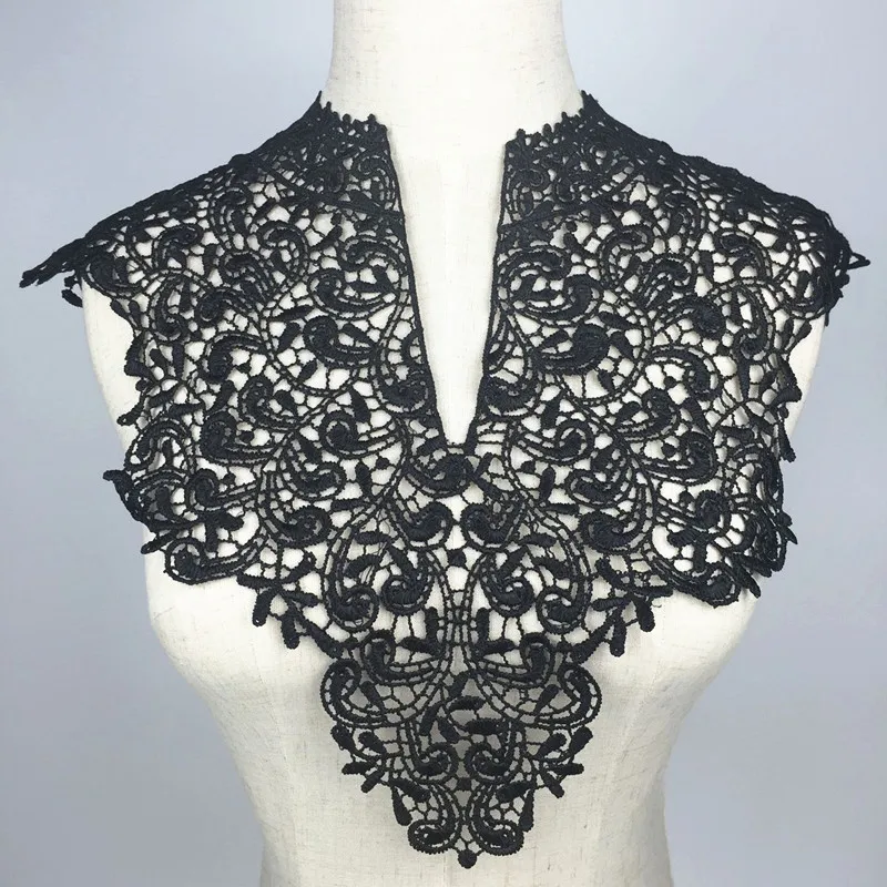 2 шт. Кружевная аппликация для воротника с водорастворимой вышивкой|lace fabric|collar