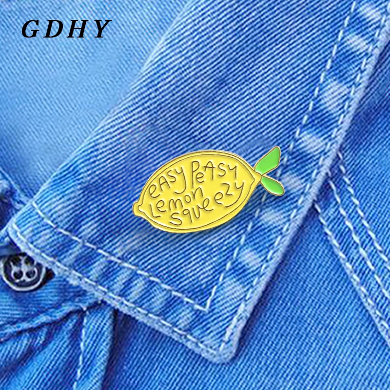 GDHY Милая брошь в виде лимона &quotпроще простого Lemon Squeezy&quot желтый лимон эмаль на