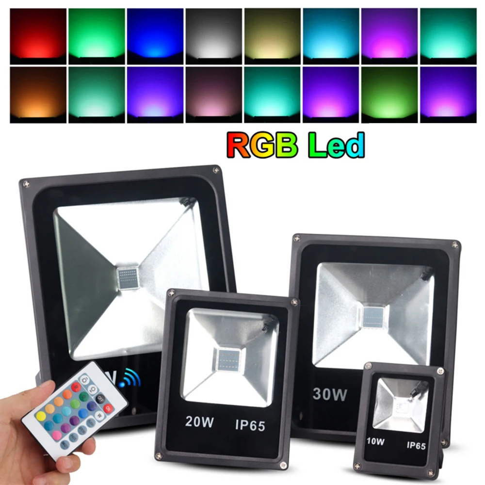 RGB светодиодные потолочные светильник 20W 30W 50W Открытый Водонепроницаемый Точечный светильник поиск светильник сценического проекционный светильник профессиональный светодиодный светильник с пультом дистанционного управления