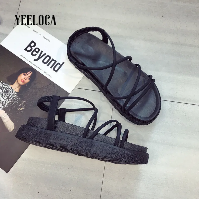 Сандалии YEELOCA женские на плоской подошве римские повседневные пляжные босоножки