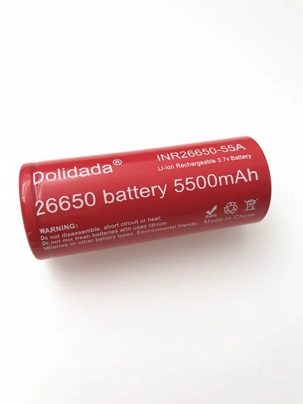 4 шт. Dolidada 26650 аккумулятор 5500mah аккумулятор 26650 Li-ion 3,7 v аккумуляторная батарея для фонарика Электрический инструмент 55A 26650 аккумулятор