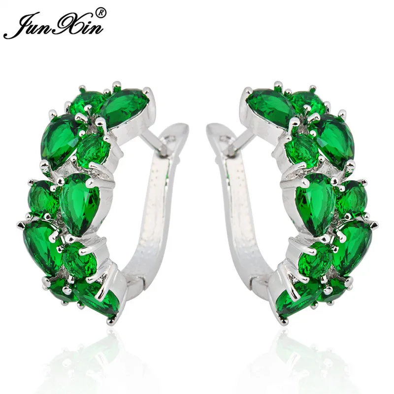 Скидка JUNXIN 90! Женские большие круглые серьги кольца с разноцветным цирконием