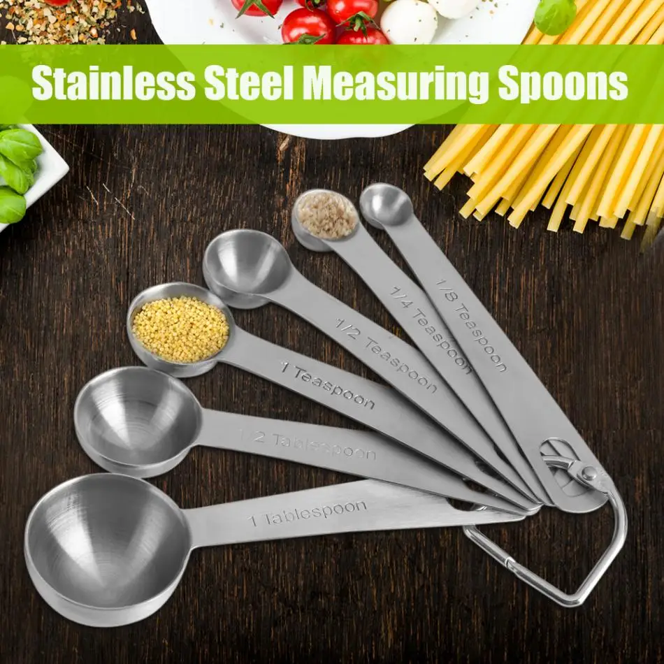 6 шт./компл. мерные ложки из нержавеющей стали кухонные измерительные инструменты