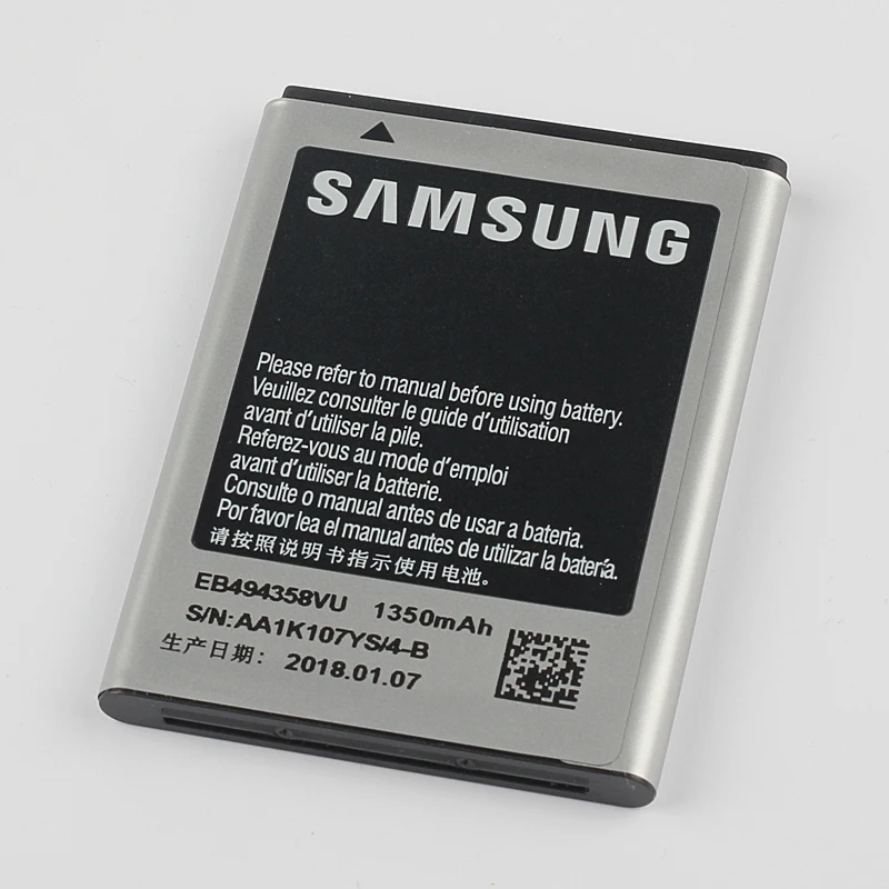 Оригинальный аккумулятор Samsung EB494358VU для Galaxy Ace S7250D S5670 i569 GT S6102 S5830 S5660 S6818 1350