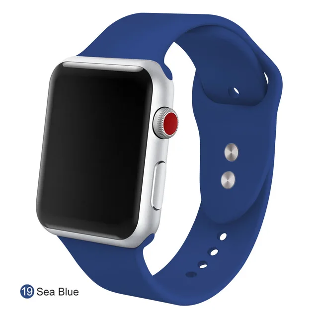 50 шт. мягкий силиконовый сменный спортивный ремешок для 38 мм Apple Watch Series1 2 42 мм ремешок для браслета