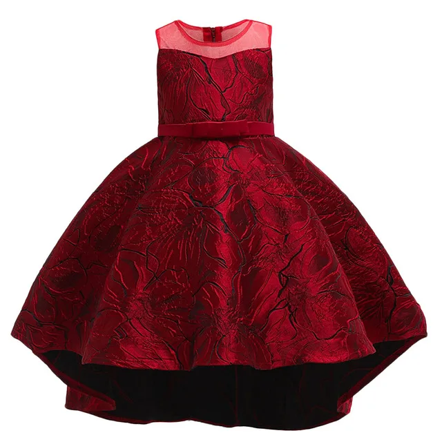 Wine red Одежда для маленьких девочек; Вечерние платья на свадьбу; элегантный костюм; Детские платья для девочек; Рождественская одежда; платье принцессы; От 3 до 12 лет - Цвет: Wine red