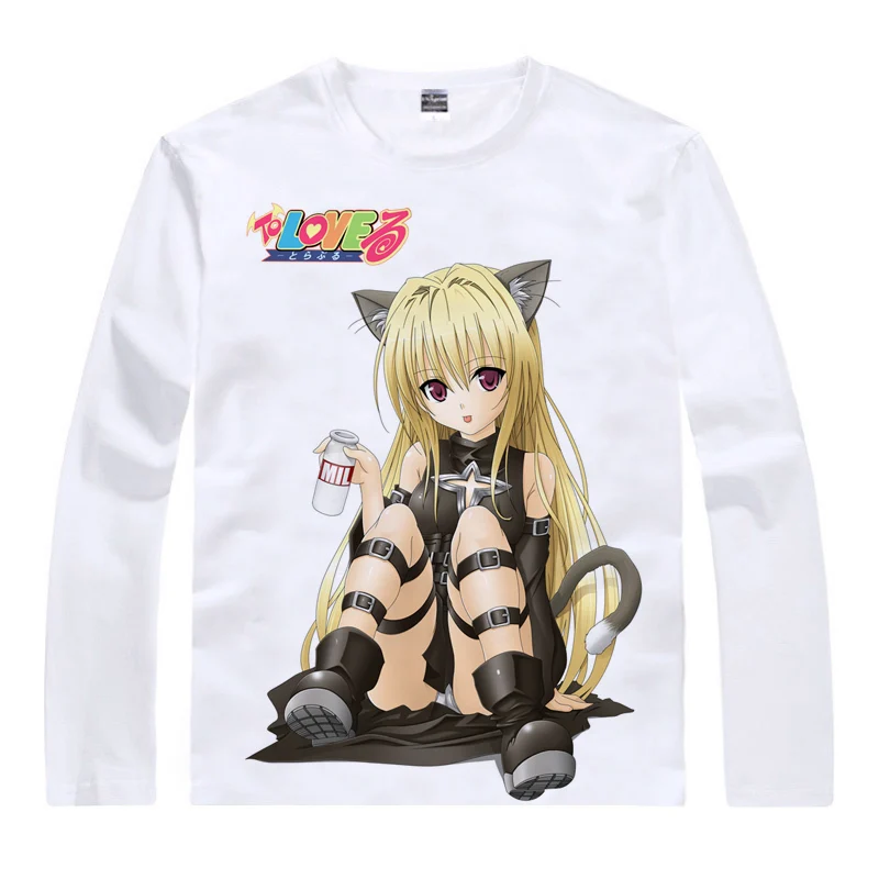 To Love-RU Момо Nana Астар deviluke молоко хлопковая футболка в белый, аниме Топы корректирующие повседневные футболки длинные рубашка с круглым вырезом - Цвет: Небесно-голубой