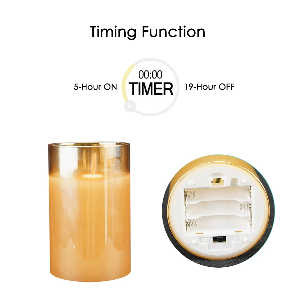 3 шт./лот на батарейках светодиодные мерцающие фитиль свечи с функцией
